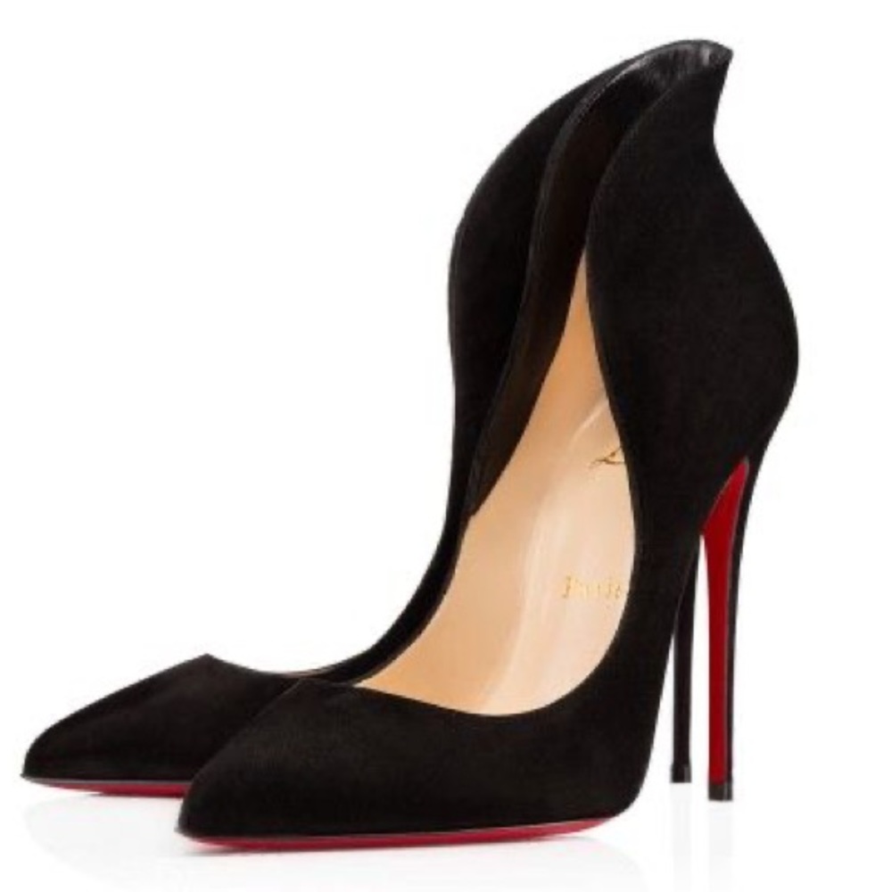 Mea Culpa 💃 Black Suede 120mm Collar Stiletto 39